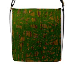 Green Pattern Flap Messenger Bag (l) 