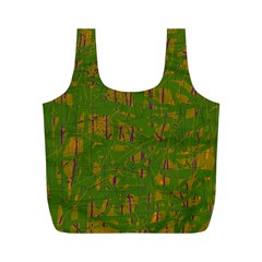 Green Pattern Full Print Recycle Bags (m) 