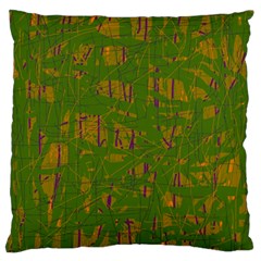 Green Pattern Standard Flano Cushion Case (one Side)