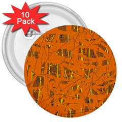 Orange Pattern 3  Buttons (10 Pack)  by Valentinaart