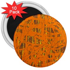 Orange Pattern 3  Magnets (10 Pack)  by Valentinaart