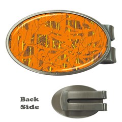 Orange Pattern Money Clips (oval) 