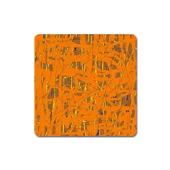 Orange Pattern Square Magnet