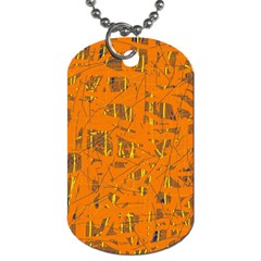 Orange Pattern Dog Tag (one Side)