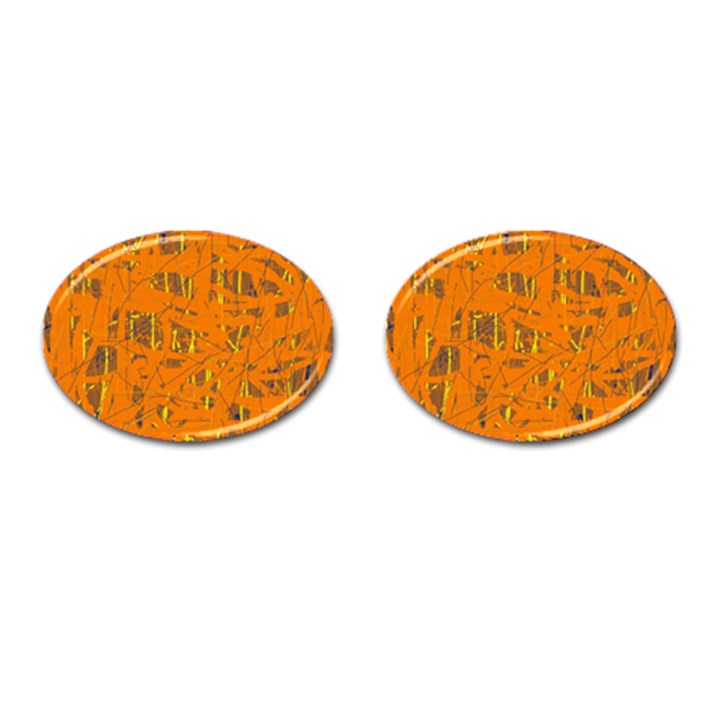 Orange pattern Cufflinks (Oval)