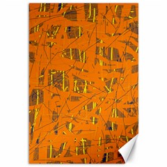 Orange Pattern Canvas 12  X 18  