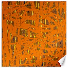 Orange Pattern Canvas 16  X 16  