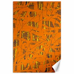 Orange Pattern Canvas 24  X 36 