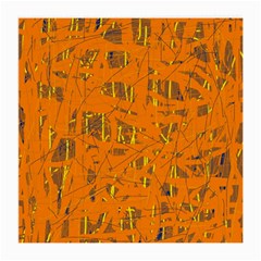 Orange Pattern Medium Glasses Cloth by Valentinaart