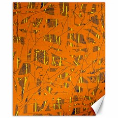 Orange Pattern Canvas 11  X 14   by Valentinaart