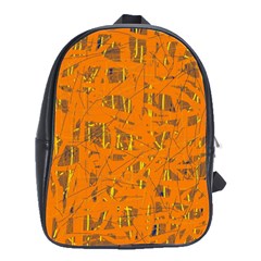 Orange Pattern School Bags(large)  by Valentinaart