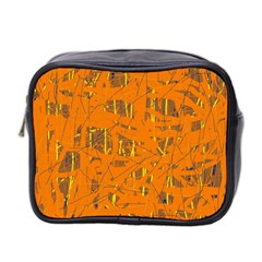 Orange Pattern Mini Toiletries Bag 2-side