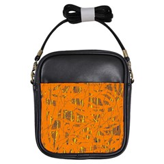 Orange Pattern Girls Sling Bags