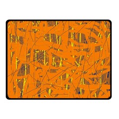 Orange Pattern Fleece Blanket (small) by Valentinaart