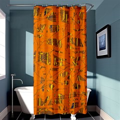 Orange Pattern Shower Curtain 36  X 72  (stall)  by Valentinaart