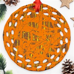 Orange Pattern Ornament (round Filigree) 