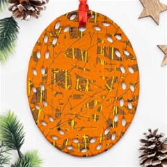 Orange Pattern Ornament (oval Filigree) 