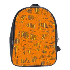 Orange Pattern School Bags (xl) 