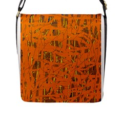 Orange Pattern Flap Messenger Bag (l) 