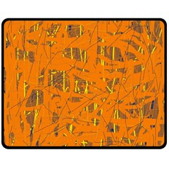 Orange Pattern Double Sided Fleece Blanket (medium) 