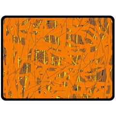 Orange Pattern Double Sided Fleece Blanket (large) 