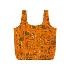 Orange Pattern Full Print Recycle Bags (s)  by Valentinaart