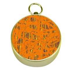 Orange Pattern Gold Compasses by Valentinaart