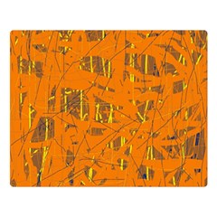 Orange Pattern Double Sided Flano Blanket (large) 