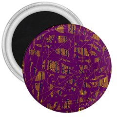 Purple Pattern 3  Magnets by Valentinaart