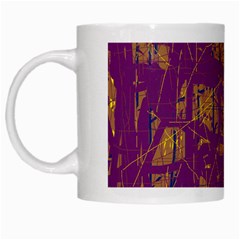 Purple Pattern White Mugs