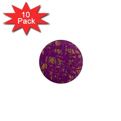 Purple Pattern 1  Mini Magnet (10 Pack) 