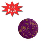 Purple Pattern 1  Mini Magnets (100 Pack) 