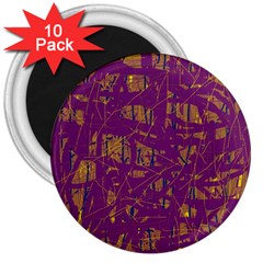 Purple Pattern 3  Magnets (10 Pack) 