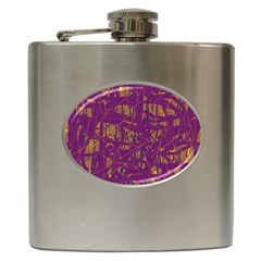 Purple Pattern Hip Flask (6 Oz)