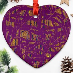 Purple Pattern Heart Ornament (2 Sides) by Valentinaart