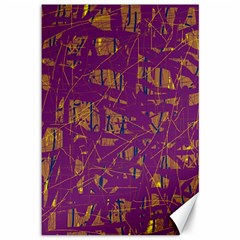 Purple Pattern Canvas 12  X 18   by Valentinaart