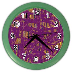 Purple Pattern Color Wall Clocks by Valentinaart