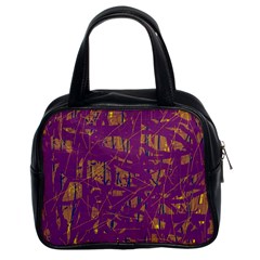 Purple Pattern Classic Handbags (2 Sides)