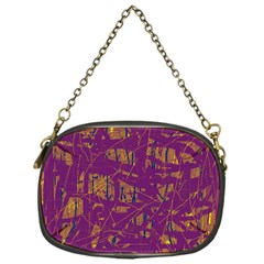 Purple Pattern Chain Purses (one Side) 