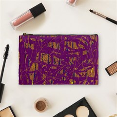 Purple Pattern Cosmetic Bag (medium)  by Valentinaart