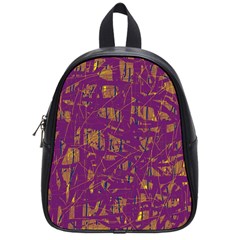 Purple Pattern School Bags (small)  by Valentinaart