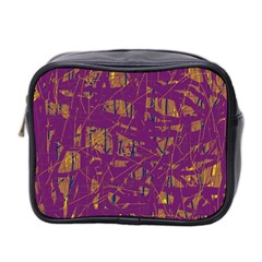 Purple Pattern Mini Toiletries Bag 2-side