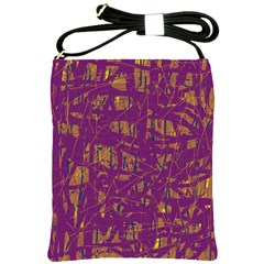 Purple Pattern Shoulder Sling Bags by Valentinaart