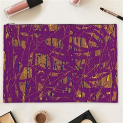 Purple Pattern Cosmetic Bag (xxl)  by Valentinaart