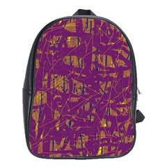 Purple Pattern School Bags (xl)  by Valentinaart