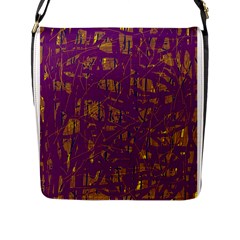 Purple Pattern Flap Messenger Bag (l)  by Valentinaart