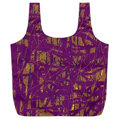 Purple Pattern Full Print Recycle Bags (l) 