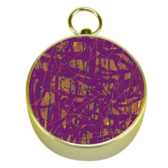 Purple Pattern Gold Compasses by Valentinaart