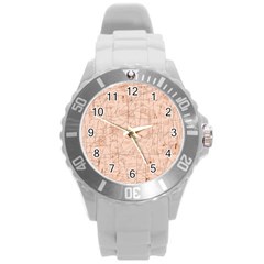 Elegant Patterns Round Plastic Sport Watch (l)