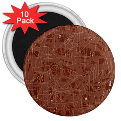 Brown Pattern 3  Magnets (10 Pack) 